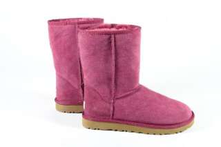 Ugg Ladies Fushia Mid Calf Sheepskin Lined Boots Booties Size 7M 