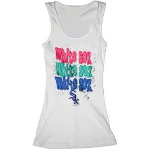  Chicago White Sox White Girls Ribbed Tank Top: Sports 