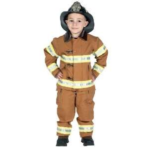 Lets Party By Aeromax Jr. Fire Fighter Suit Tan Child Costume / Brown 