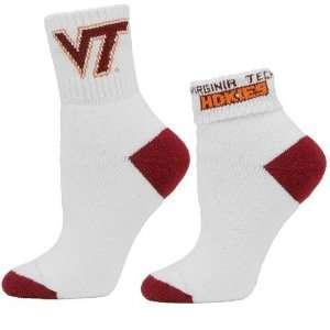   Virginia Tech Hokies Ladies White Roll Down Socks: Sports & Outdoors