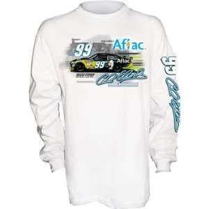  #99 Carl Edwards White Aflac L/S Car & Number Mens Tee Xxl 