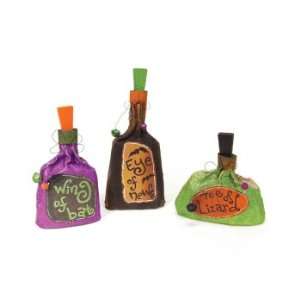  Pack of 3 Whimsical Witchs Spell Potion Halloween Bottle 