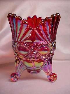 Mosser Glass Ruby Red Carnival Eye Winker Spooner  