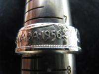 C15 1956 Canadian Half Dollar   50 Cent 90% Silver Coin Ring 7.5 Hand 