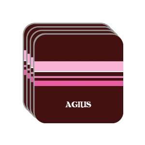 Personal Name Gift   AGIUS Set of 4 Mini Mousepad Coasters (pink 