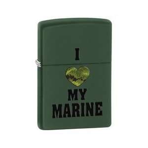  Zippo I Love My Marine Green Matte Lighter: Electronics