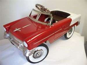 55 CHEVY RED & WHITE PEDAL CAR ~   