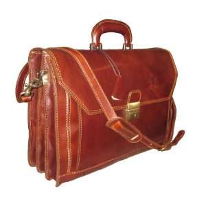  Authentic Vintage Valor Brown Italian Leather Briefcase 