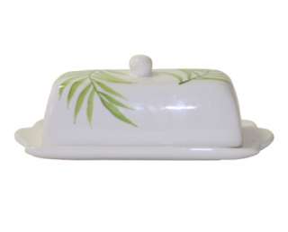 CORELLE COORDINATES BAMBOO LEAF COVERED BUTTER DISH NEW  