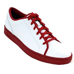 Calvin Klein Mens Wilke White and Red Men’s Sneaker casual lace up 