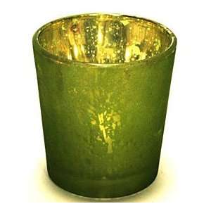  Green Mercury Glass Votive Holder 2.5 Inches Set of 6 