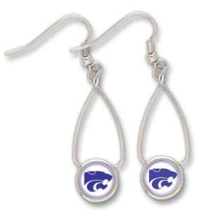  KANSAS STATE WILDCATS OFFICIAL LOGO FRENCH LOOP EARRINGS 