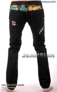 3mu Mens Designer Jeans Pant Denim Black Cyber Slim Fit W28 30 32 34 