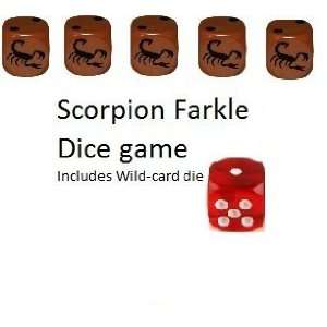    Scorpion wild card Farkle game   Scorpion dice Toys & Games