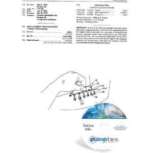    NEW Patent CD for SKIN ALLERGY TESTING DEVICE 