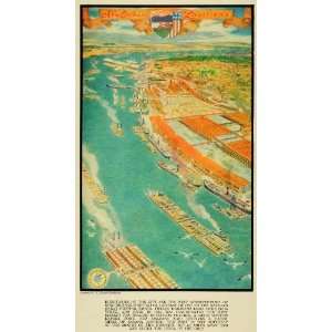   Gulf Mexico Map Wharf Marine Coast   Original Color Print: Home