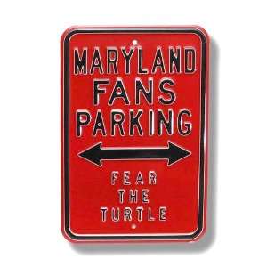  Maryland Terrapins Red Fear the Turtle Parking Sign 