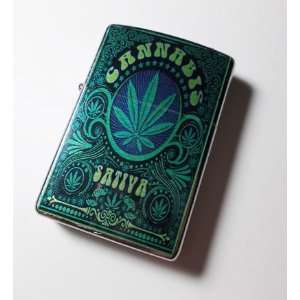 Cannabis Marijuana Hippie Art Oil Flip Top Lighter