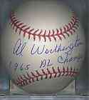 Al Worthington 1965 Minnesota Twins Signed ML Baseball COA Unlimited 