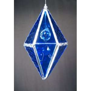   Crystal Ball Glass Prism   Cobalt Blue Stained Glass 