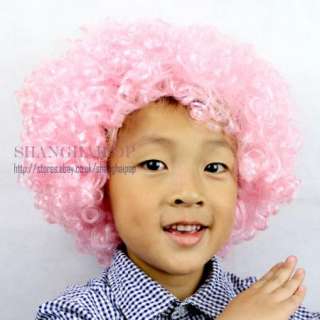 Afro Wig Curly Hair Clown Fancy Dress Bob Cosplay Costume Kids Circus 