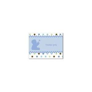 8 Tickled Blue Baby Shower Thank You Notes: Toys & Games