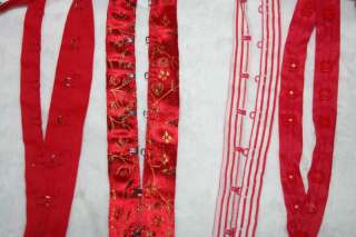 RED Cotton Brocade Rayon Hook and Eye Snap Tape BTY  