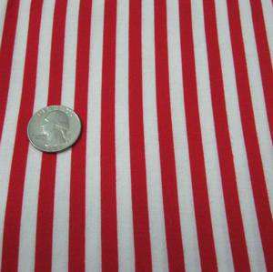 Vintage 36 COTTON Fabric RED & WHITE NARROW STRIPE Raggedy Ann 4 