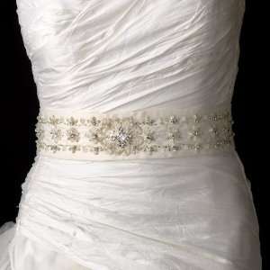   Vintage Crystal Matte Satin Wedding Sash Bridal Belt 