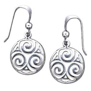    Sterling Silver Trinity Celtic Spiral Knot Earrings Jewelry