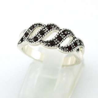 18k White GP Black Crystal  Ring 95310  
