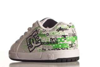 DC Toddler Character Shoes Size 6T White/Emerald Script  