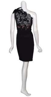 MARCHESA NOTTE Sensational Black Lace Party Dress 2 NEW  