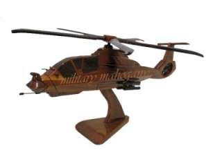   COMANCHE STEATLH ARMY ATTACK HELICOPTER MAHOGANY WOOD WOODEN MODEL