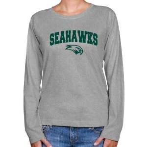 NCAA Wagner College Seahawks Ladies Ash Logo Arch Long Sleeve Classic 