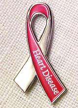 Heart Disease Awareness Month February Silver and Red Ribbon w 