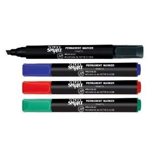  School Smart Permanent Markers   12 pack Black Ink: Office 