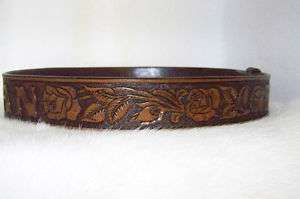 Hand Tooled Western Leather Belt, Custom Made  