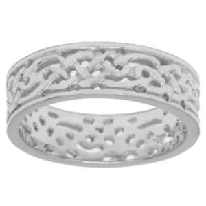   925 Sterling Silver Irish Celtic Knot Wedding Ring Band (Size 11.5