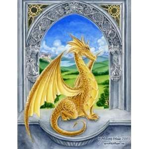  Dragon of Day by Meredith Dillman 8x10 Ceramic Art Tile 