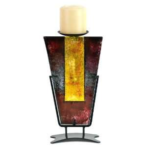    Rustic Style Trapezoid Fused Glass Candle Holder: Home & Kitchen