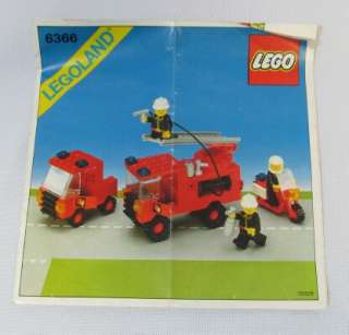 Vintage LEGO Legoland FIRE STATION #6382 + 2 Extra Fire Trucks #6366 