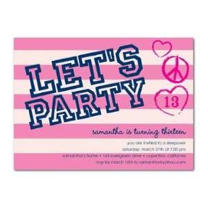  Birthday Party Invitations   Girly Stripes By Dwell 