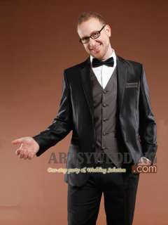   Buttons Notch Lapel Men Suits Wedding Prom Jacket+Vest+Pants  