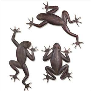  Abstract Metal Wall Art Three Frogs, Set/3