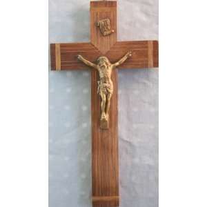  Vintage French Wall Crucifix Cross Marquetry Jesus 