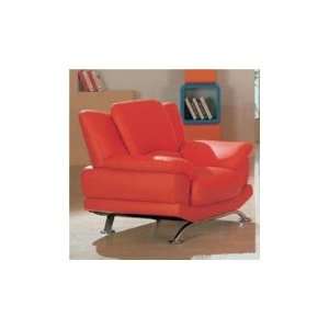  Hokku Designs Jaeger Leather Chair in Red 