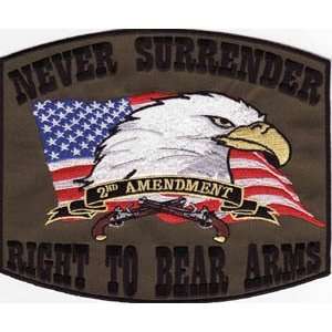   OLIVE Right to Bear Arms Eagle FLAG Embroidered NEW Biker Patch