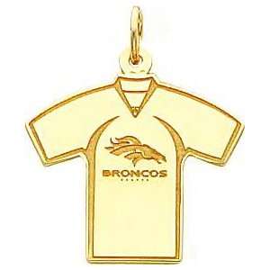  14K Gold NFL Denver Broncos Football Jersey Charm: Sports 