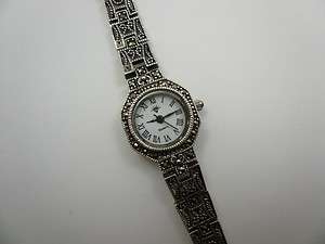 Sterling Silver Marcasite Bracelet Watch 28.5g  